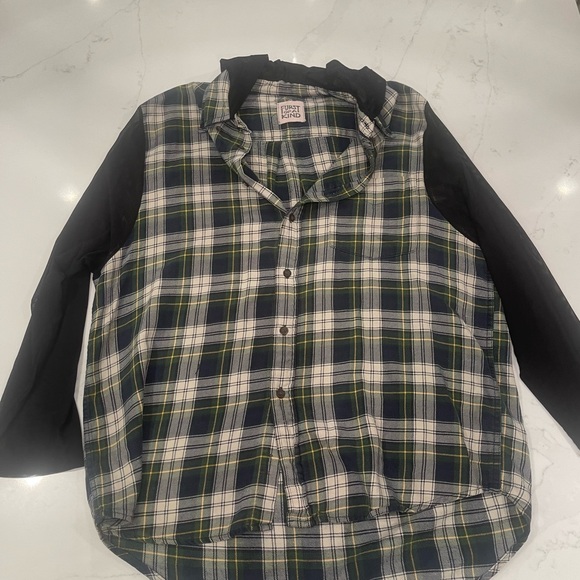 LF Furst Of A Kind oversized flannel with mesh sleeves & hood - Picture 2 of 16